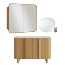 Valentine II 900mm Freestanding Vanity Shaving Cabinet Package