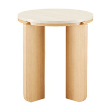Talia Travertine-Look Side Table