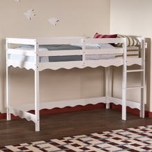 Wavy Pine Wood Single Loft Bed