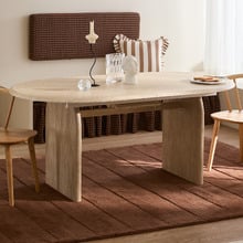 Julius Travertine-Look Extendable Dining Table