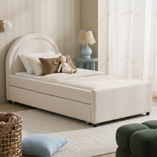 Archie Chenille Single Bed with Trundle