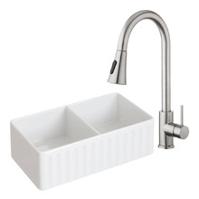 Bowral 830mm Double Fireclay Sink & Contempary Mixer Package