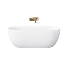 Avalon Egg Acrylic Bath & Antique Brass Wall Mixer Package