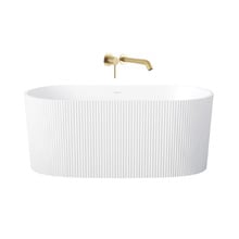 Avalon Fluted Acrylic Bath with Brushed Gold Spout & Wall Mixer Package