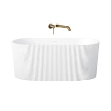 Avalon Fluted Acrylic Bath with Antique Brass Spout & Wall Mixer Package