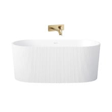 Avalon Fluted Acrylic Bath & Brushed Gold Wall Mixer Package