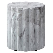 Flora Marble-look Outdoor Side Table