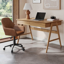 Kinsey Faux Leather Office Chair & Torsby Office Writing Desk Set