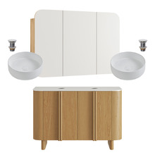 Valentine 1200mm Freestanding Double Vanity & Shaving Cabinet Package