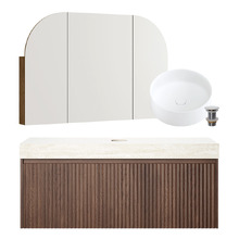 Florence Walnut 1200mm Vanity Package with LED Mirror
