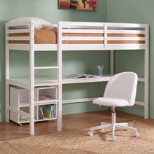 Kids' Hazel Single Loft Bed with Desk & Emmie Desk Chair Set