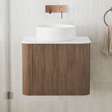 Nomad 600mm Walnut Wall Hung Single Vanity