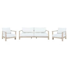 6 Seater Crescent Eucalyptus Wood Outdoor Lounge Set