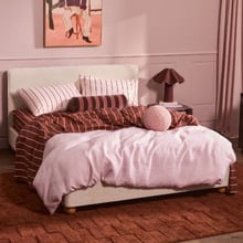 Juno Solid Quilt Cover & Stripe Sheet Set