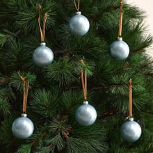 High-Gloss Glass Christmas Baubles (Set of 6)