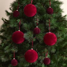 Oversized Velvet Christmas Baubles (Set of 4)