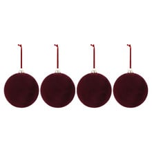 Oversized Velvet Christmas Baubles (Set of 4)