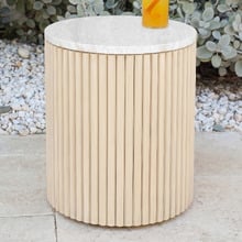 Como Eucalyptus Wood Outdoor Side Table