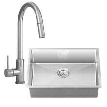 Carson Classic Gooseneck Pull-Out Kitchen Mixer & Single Sink Package