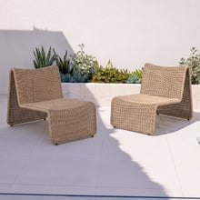 Amori Wicker Outdoor Lounge Chairs (Set of 2)