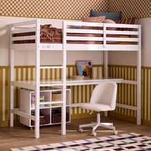 Kids' Hazel Single Loft Bed with Desk & Emmie Desk Chair Set