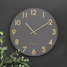 Charcoal Grey Jones Silent Wall Clock