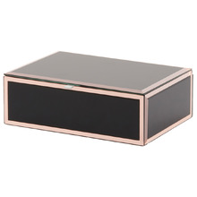 Black Sara Medium Glass Jewellery Box