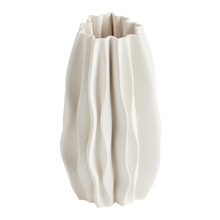 White Fern Ceramic Vase