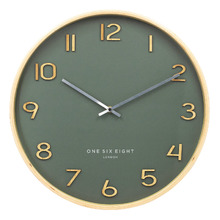 Olive Green Wallace Silent Wall Clock