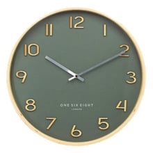 Olive Green Wallace Silent Wall Clock