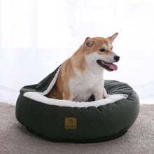 Snookie Hooded Corduroy Dog Bed