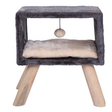 Charcoal Lite Bedside Table with Cat Scratching Post