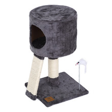 Charcoal Lite Cat Tree Cubby with Scratching Post