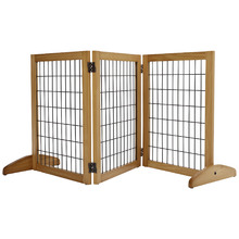 3 Panel Pine Wood Pet Gate