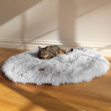Shaggy Faux Fur Round Pet Mat