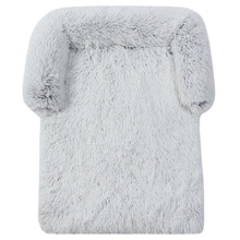 Shaggy Faux Fur Bolster Sofa Protector & Dog Bed