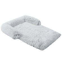 Shaggy Faux Fur Bolster Sofa Protector & Dog Bed