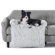 Shaggy Faux Fur Bolster Sofa Protector & Dog Bed