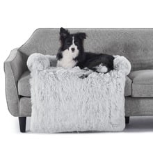 Shaggy Faux Fur Bolster Sofa Protector & Dog Bed