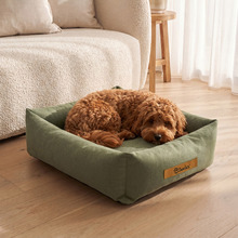 Brody Linen-Look Dog Bed