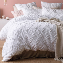 White Medallion Cotton Quilt Cover Set