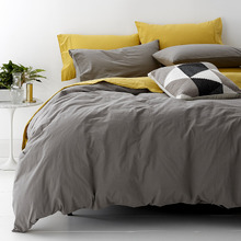 Coal Cotton Double Quilt Cover Set