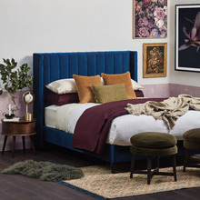 Monaco Winged Velvet Bedhead