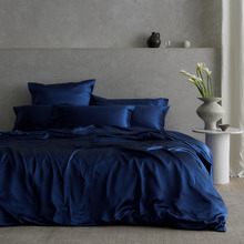 Navy Blue Hypnos Mulberry Silk Quilt Cover Set