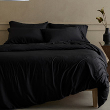 Black Aetius Organic Bamboo Quilt Cover Set