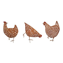 3 Piece Chicken Garden Stake Set