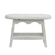 White Antique-Style Fir Wood Footstool
