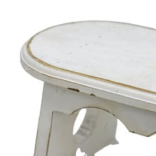 White Antique-Style Fir Wood Footstool