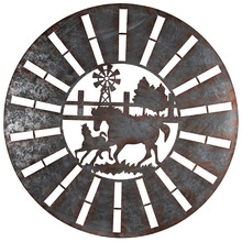 Horses Round Metal Wall Accent