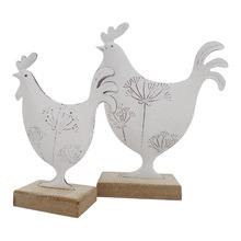 2 Piece French Country Roosters Ornament Set